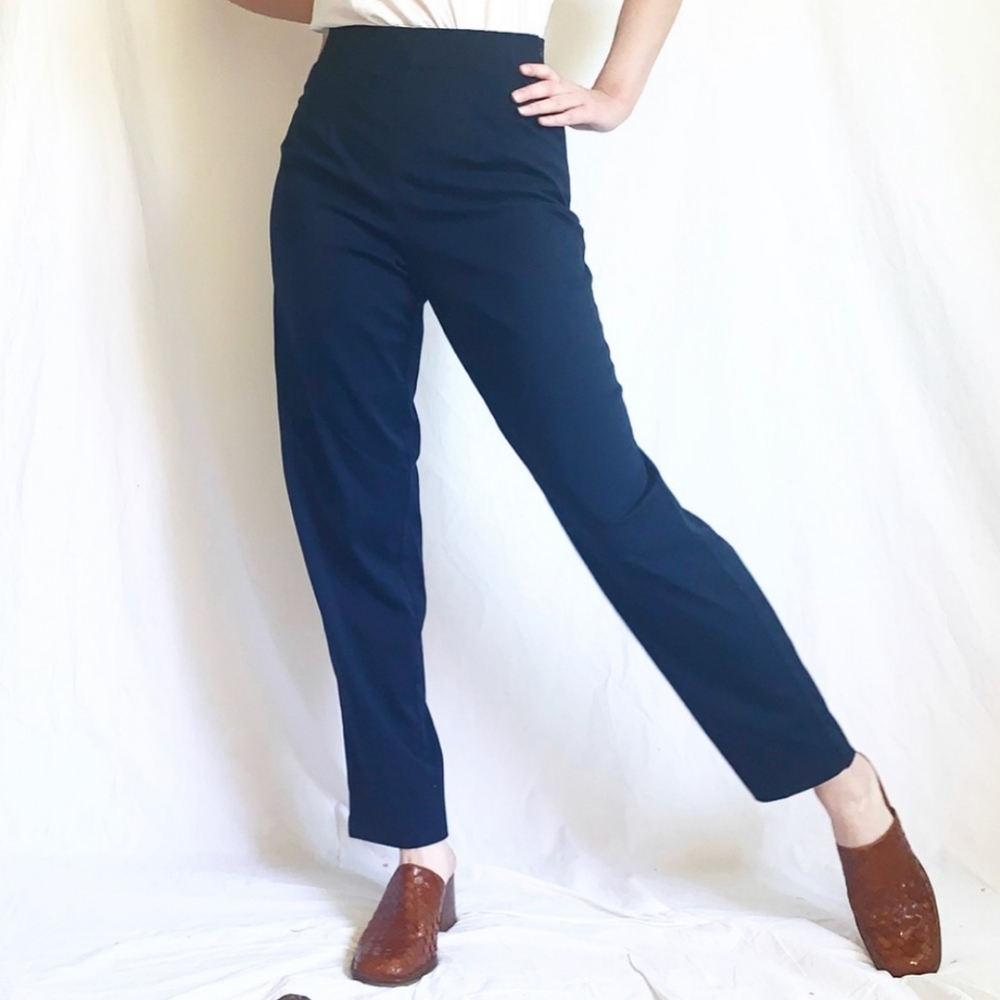 Vintage 90s Minimalist Navy High Rise Pants